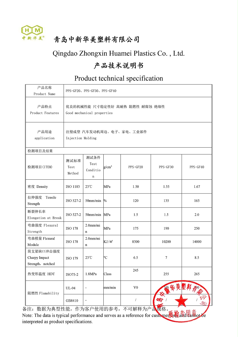 PPS+GF 3款材料物性合表