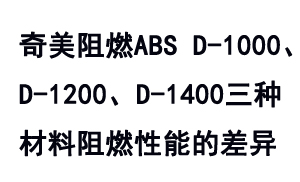奇美TBBA系列防火級ABS D-1000、D-1200及D-1400之間的阻燃性能差異